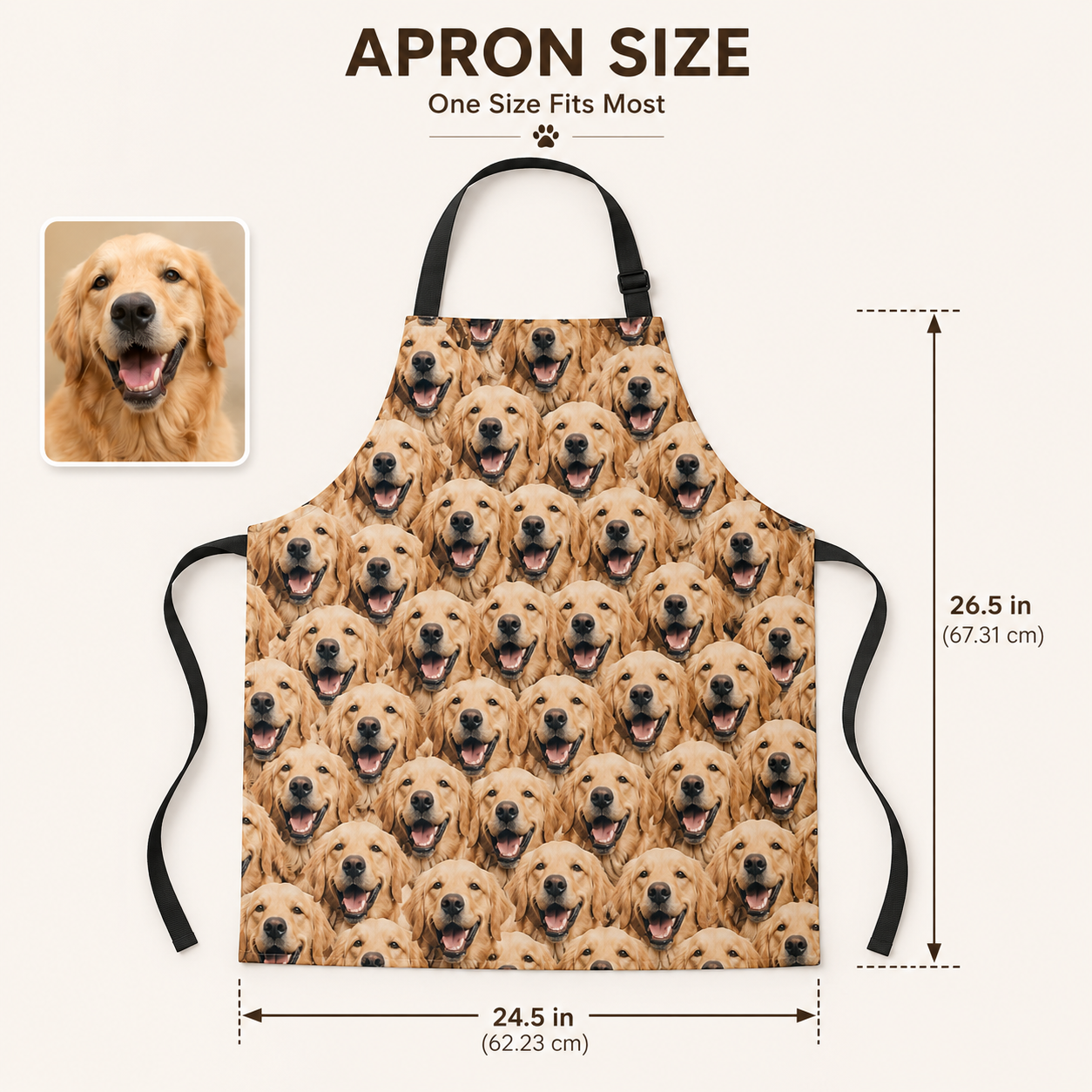 Custom Pet Photo Apron Personalized Dog Lover BBQ Apron, Unique Kitchen Apron Gift for Dog Mom and Dad THUC99
