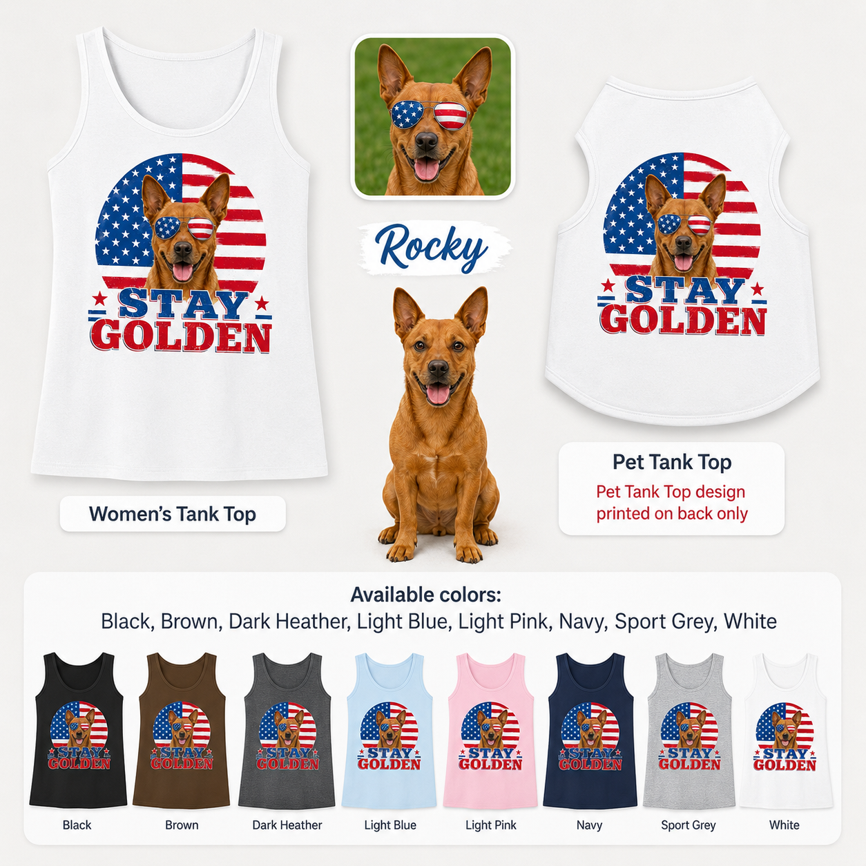 Custom Women’s Dog Mom and Pet Tank Top Set, Personalized Matching Dog Photo Shirt THUC99 (Copy)