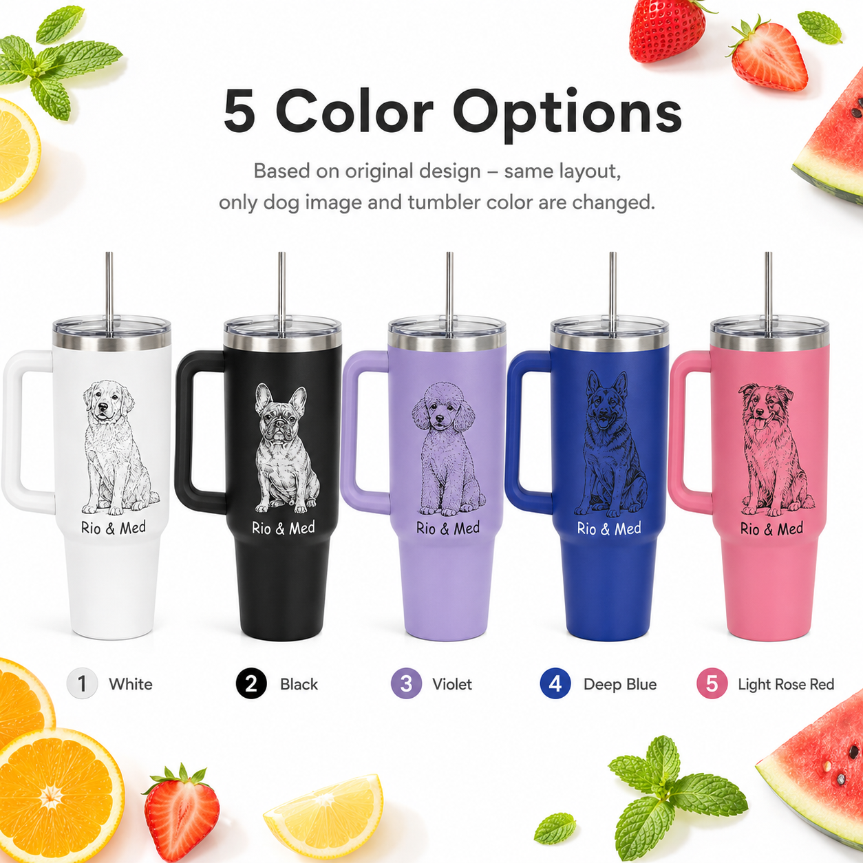 Custom Dog Photo Custom 40oz Tumbler – Personalized Travel Mug Gift for Pet Lovers THUC99