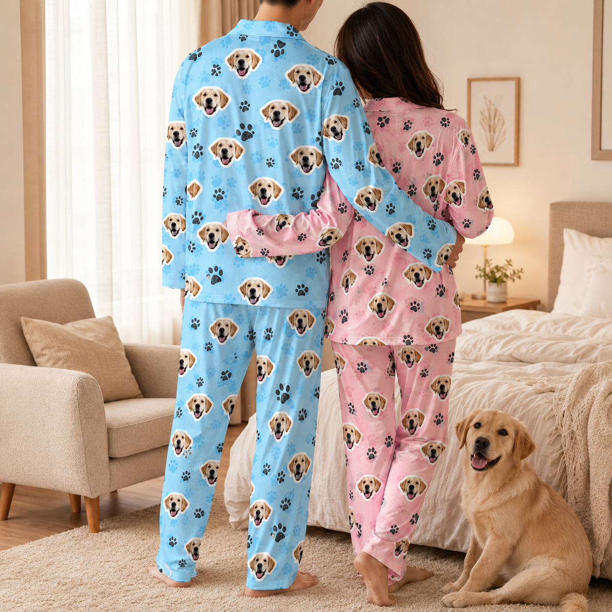 Personalized Dog Face Pajamas Set for Dog Mom and Dog Dad, Custom Pet Photo Sleepwear THUC99 (Copy)