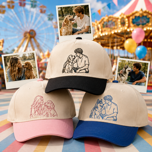 Personalized Pet Portrait Hat, Custom Dog Face Embroidery Hat, Pet Loss Gift THUC99