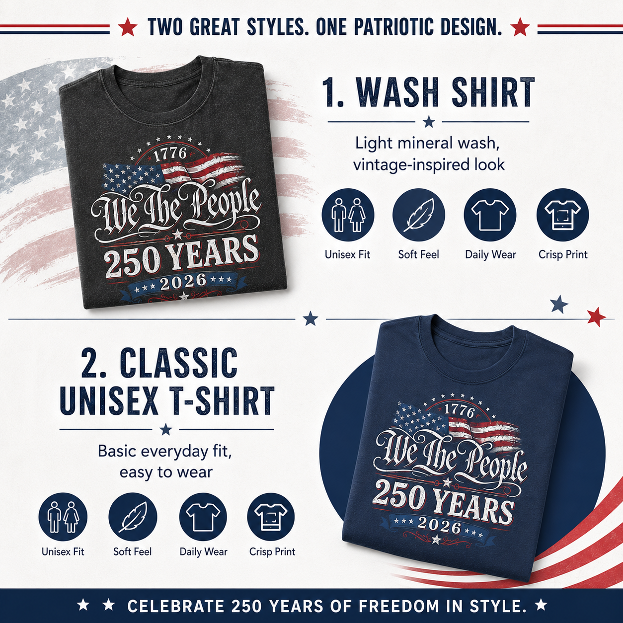 America Birthday Shirt 1776–2026, USA Freedom Celebration Tee THUC99