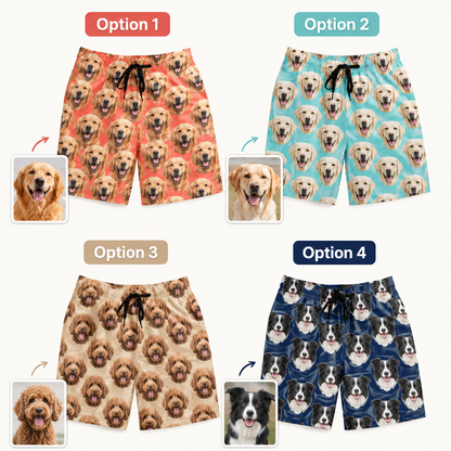 Personalized Custom Dog Picture Beach Shorts Summer Swim Trunks for Men THUC99