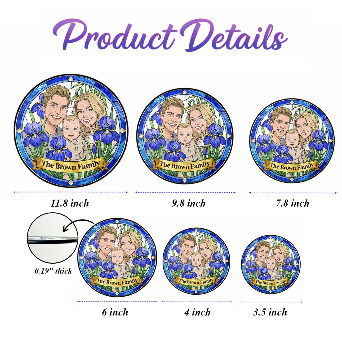 Custom Photo Family Photo Suncatcher – Personalized Stained Glass Window Hanging For Mom Gift THUC99