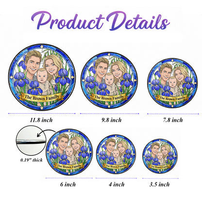 Custom Photo Family Photo Suncatcher – Personalized Stained Glass Window Hanging For Mom Gift THUC99