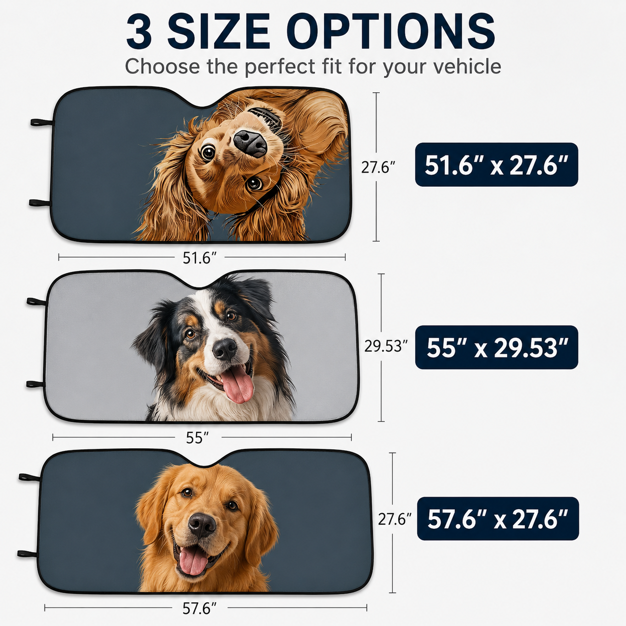 Custom Pet Auto Sun Shade, Personalized Dog Windshield Cover, Photo Car Sunshade Gift for Pet Parents THUC99