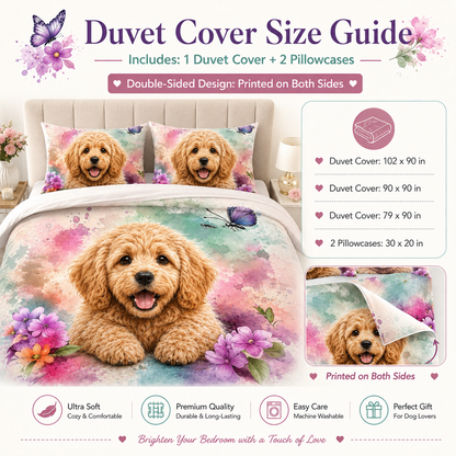 Personalized Pet Bedding Set, Custom Dog Photo Sheet Or Duvet Cover THUC99
