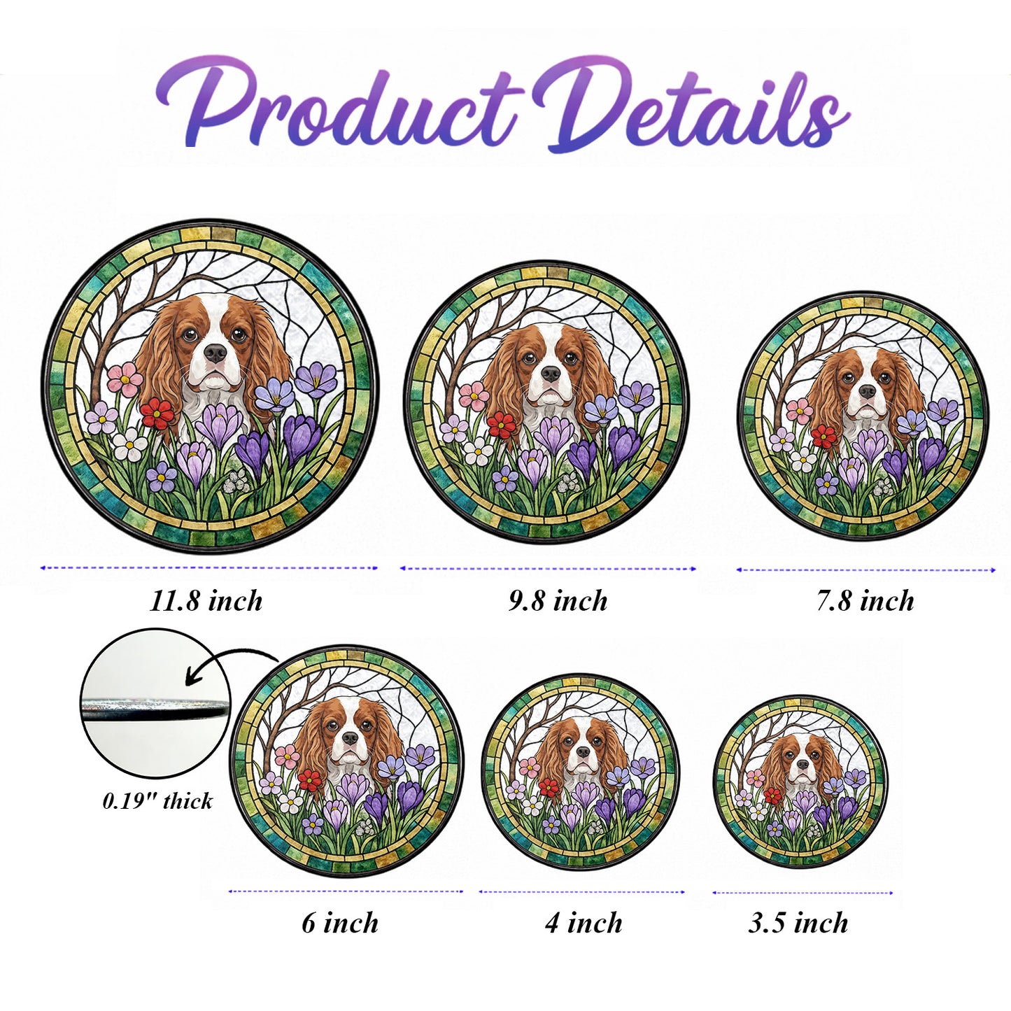 Custom Photo Dog Window Hanging – Personalized Pet Stained Glass Suncatcher Decor (THUC99)