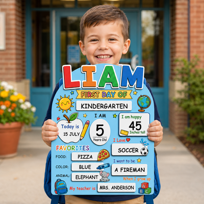 Custom Name First Day Last Day of School Sign, Custom Acrylic School Keepsake THUC99