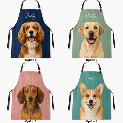Custom Dog Face Apron Personalized Photo Apron, Funny Pet Lover Kitchen Gift for Dog Mom and Dog Dad THUC99