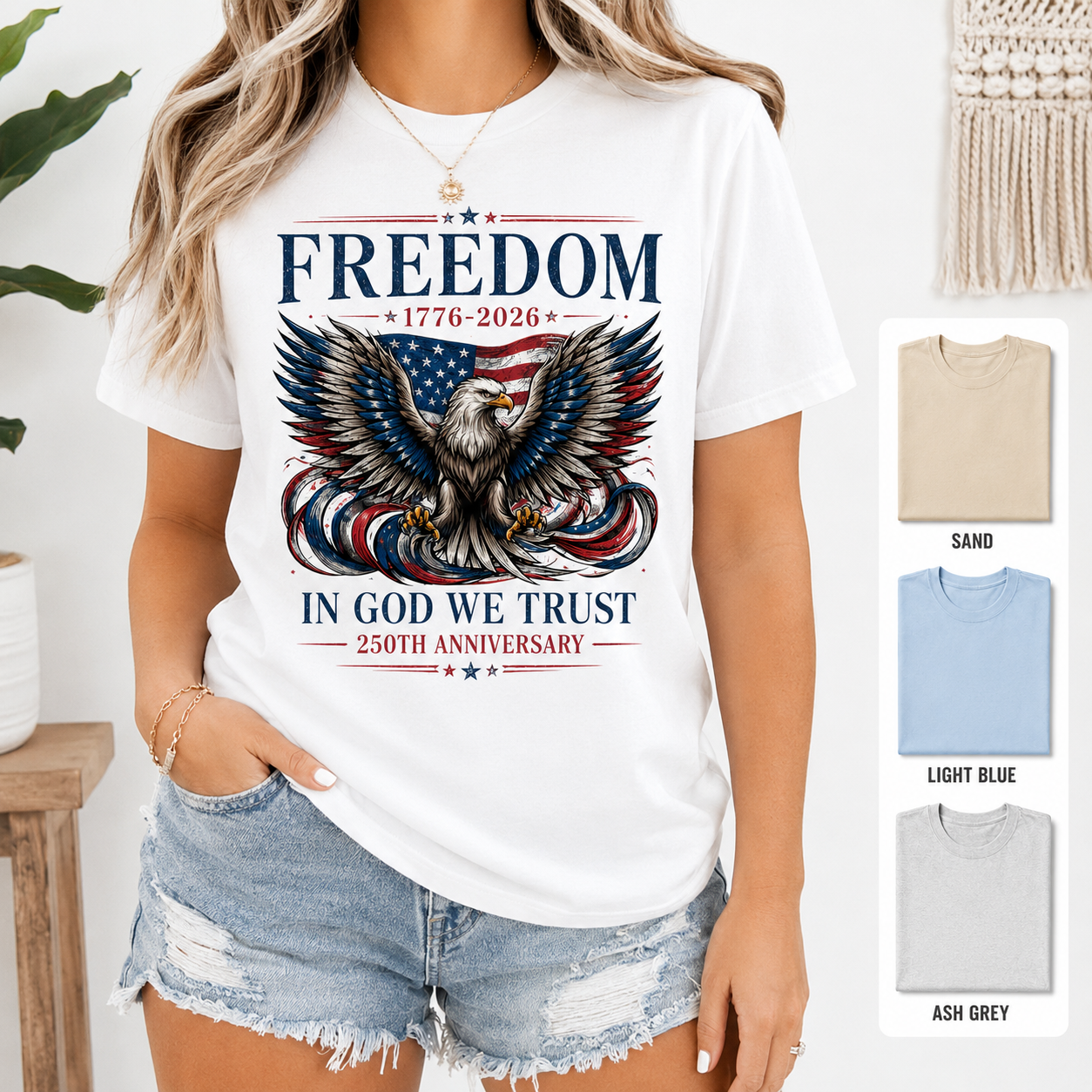 Patriotic Freedom T-Shirt, America 250 Years Since 1776 Tee THUC99