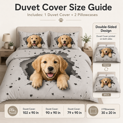 Custom Photo Dog Bedding Set, Dog Lover Bedroom Decor Gift THUC99