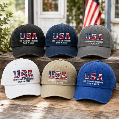 1776–2026 USA 250th Anniversary Vintage Hat Embroidered Patriotic Gift for Americans THUC99