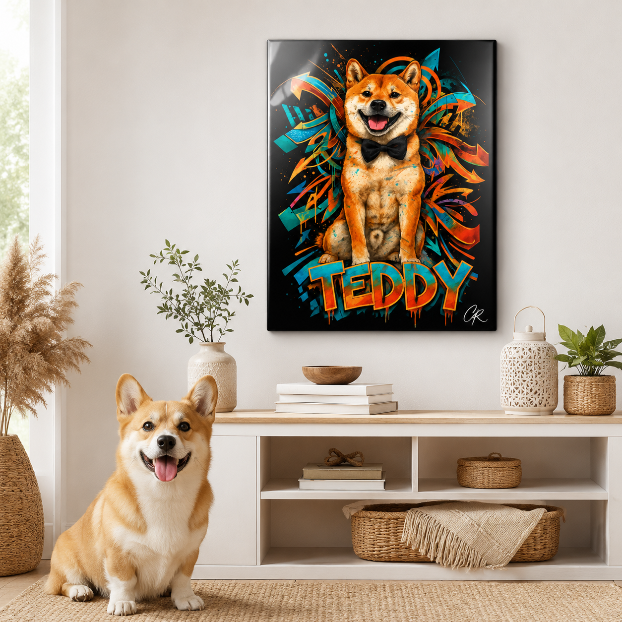 Personalized Pet Metal Wall Art – Custom Dog Portrait Print Gift For Dog Cat Lover THUC99
