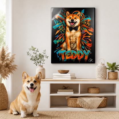 Personalized Pet Metal Wall Art – Custom Dog Portrait Print Gift For Dog Cat Lover THUC99