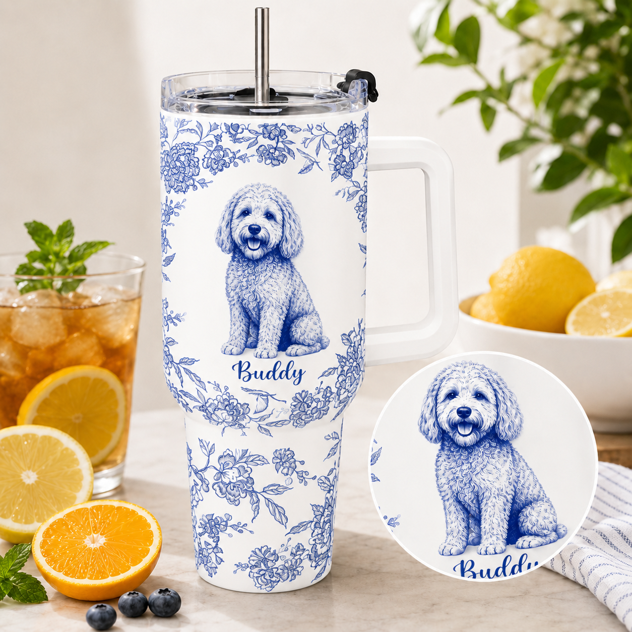 ersonalized Dog Memorial 40oz Tumbler – Custom Photo Travel Cup for Pet Loss Sympathy Gift THUC99