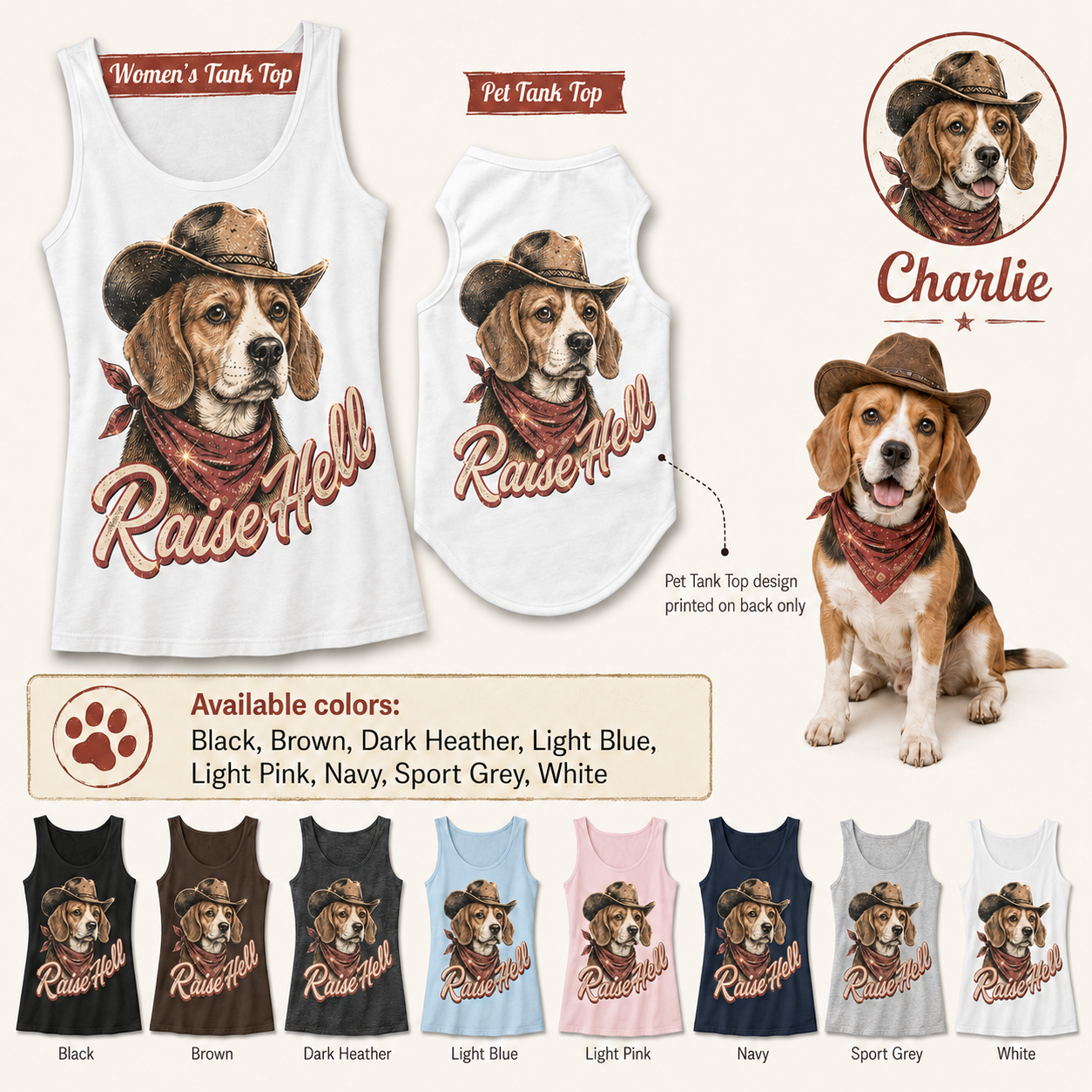 Custom Dog Photo Women’s Matching Tank Top Set, Owner and Pet Outfit for Dog Lovers THUC99 (Copy)
