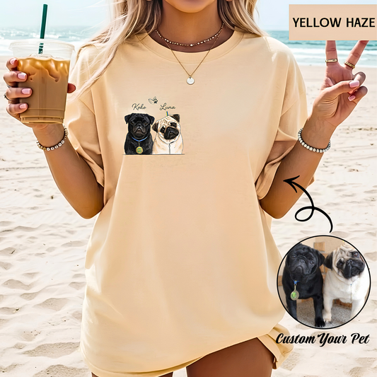 Custom Photo Dog Unisex T-Shirt, Personalized Pet Wash Shirt, Custom Pet Portrait Tee Gift For Dog Mom Dad THUC99