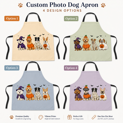 Custom Pet Photo Apron Personalized Dog Lover BBQ Apron, Unique Kitchen Apron Gift for Dog Mom and Dad THUC99
