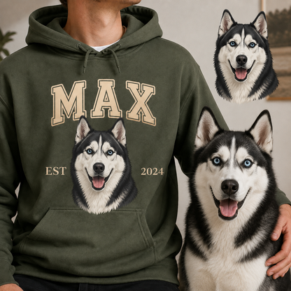 Personalized Dog Mom Sweatshirt Custom Puppy Portrait Hoodie Cute Pet Owner Gift THUC99