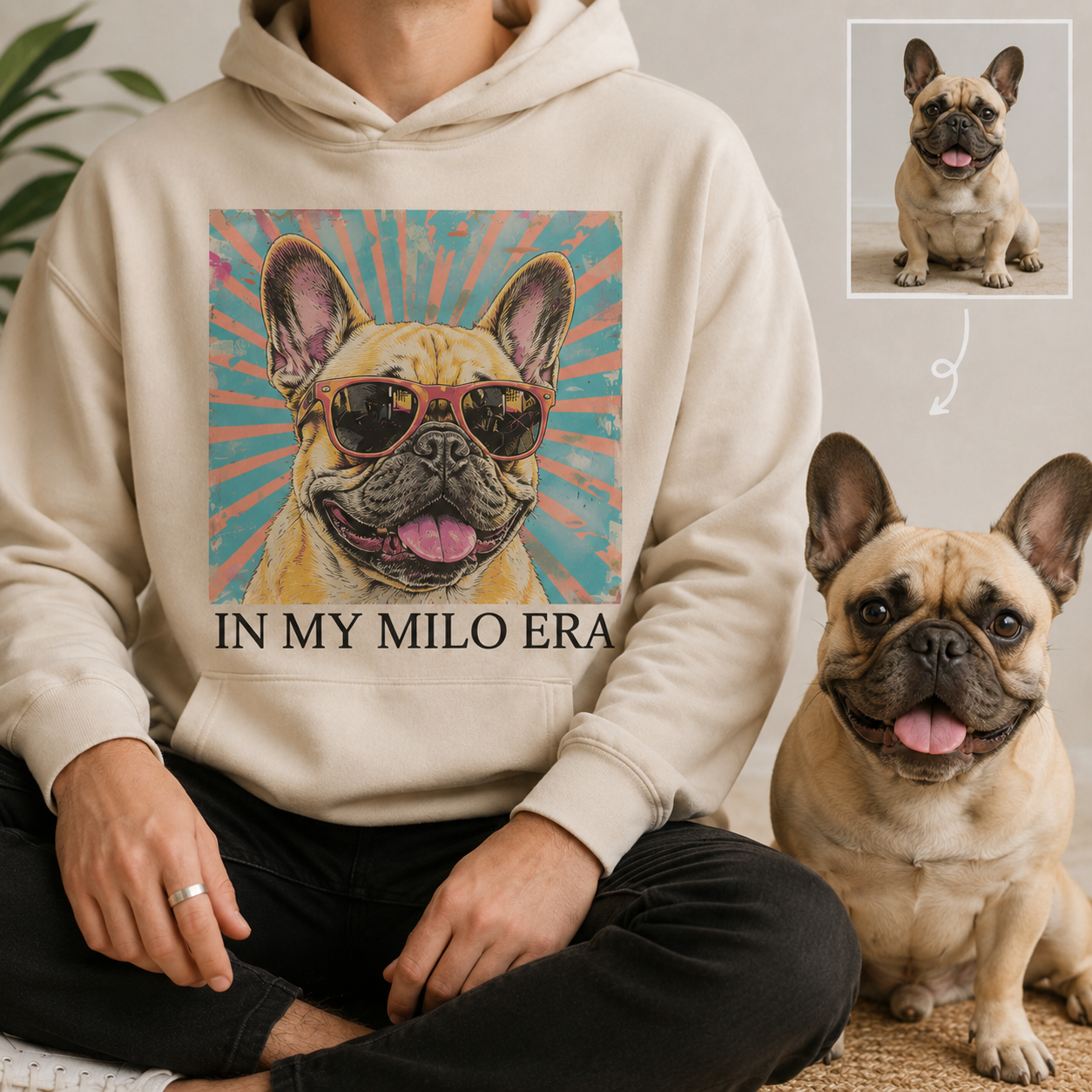 Custom Dog Face Sweatshirt Personalized Puppy Photo Hoodie Funny Gift for Pet Lovers THUC99