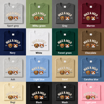 Personalized Dog Embroidery T-Shirt, Custom Pet Photo Tee, Dog Dad Gift Shirt THUC99