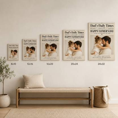 Custom Photo Dad's Daily Times Canvas Wall Art - Custom Gift For Dad TOM99