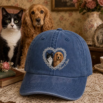 Custom Pet Photo Embroidered Hat, Personalized Dog Face Baseball Cap, Dog Mom Gift THUC99