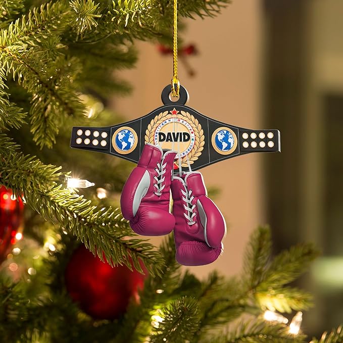Personalized Boxing Gloves Christmas Ornament - Custom Name Boxing Ornament Gift LL31