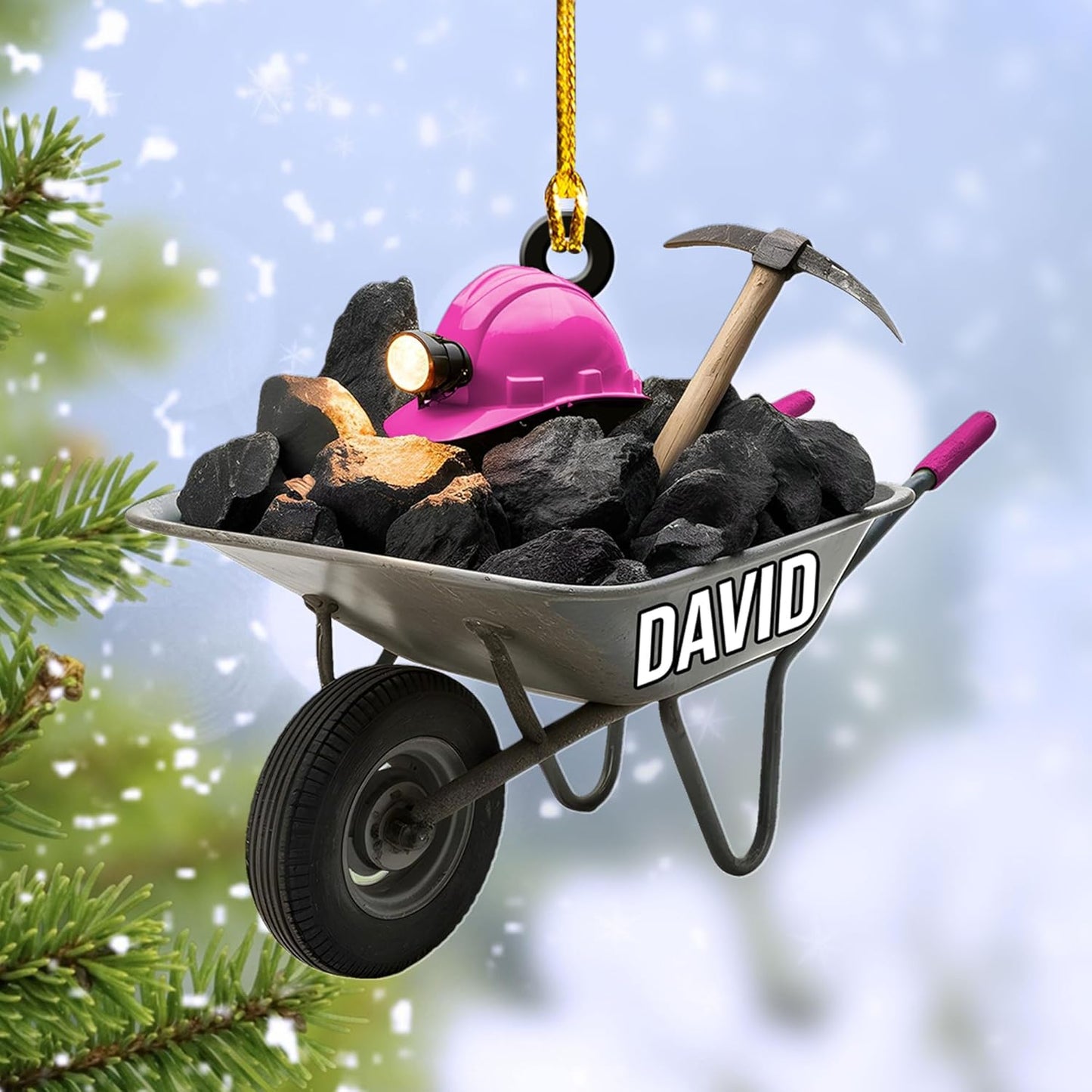 Custom Coal Miner Christmas Ornament – Personalized Name Decor Cmn4