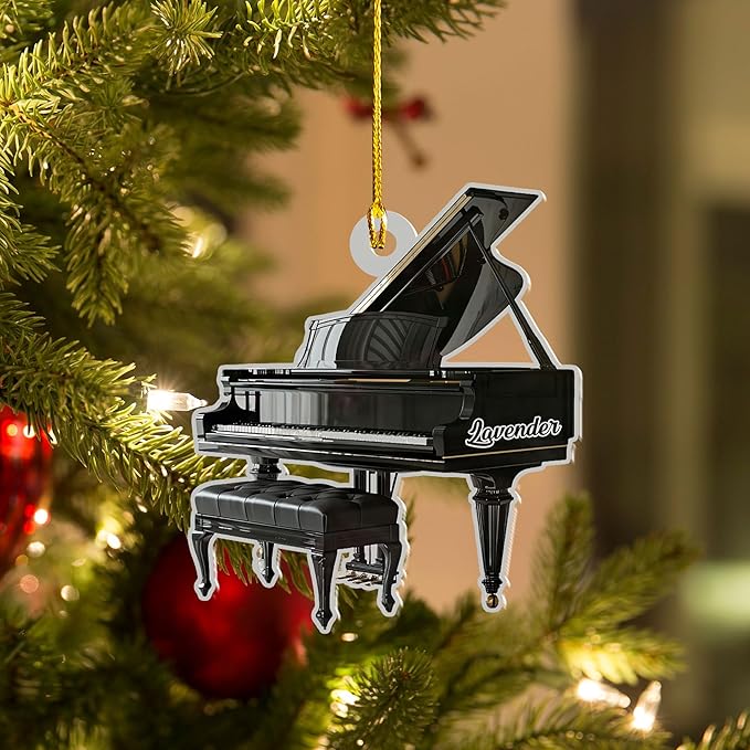 Customized Piano Ornament - Music Instrument Christmas Gift for Piano Lovers LL34