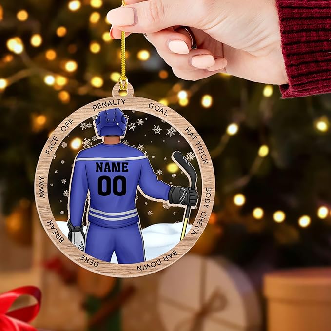 Custom ice Hockey Ornament N42