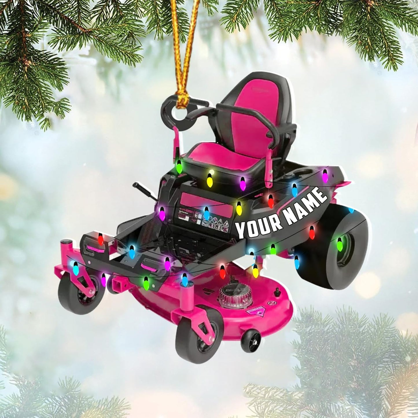 Personalized Lawn Mower Christmas Ornament | Custom Lawn Care Holiday Tree Decoration for Gardeners & Landscapers TG112