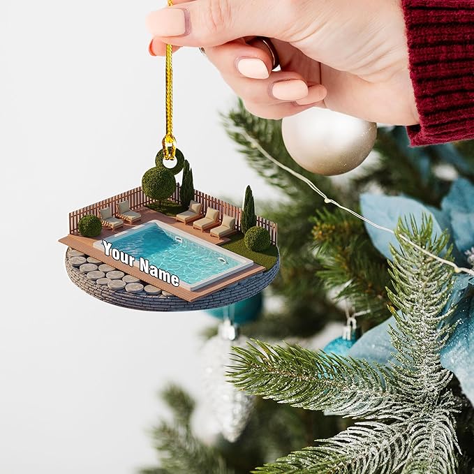 Custom Swimming Ornament - Swimmer Christmas Gift for Boys, Girls & Pool Lovers LL21