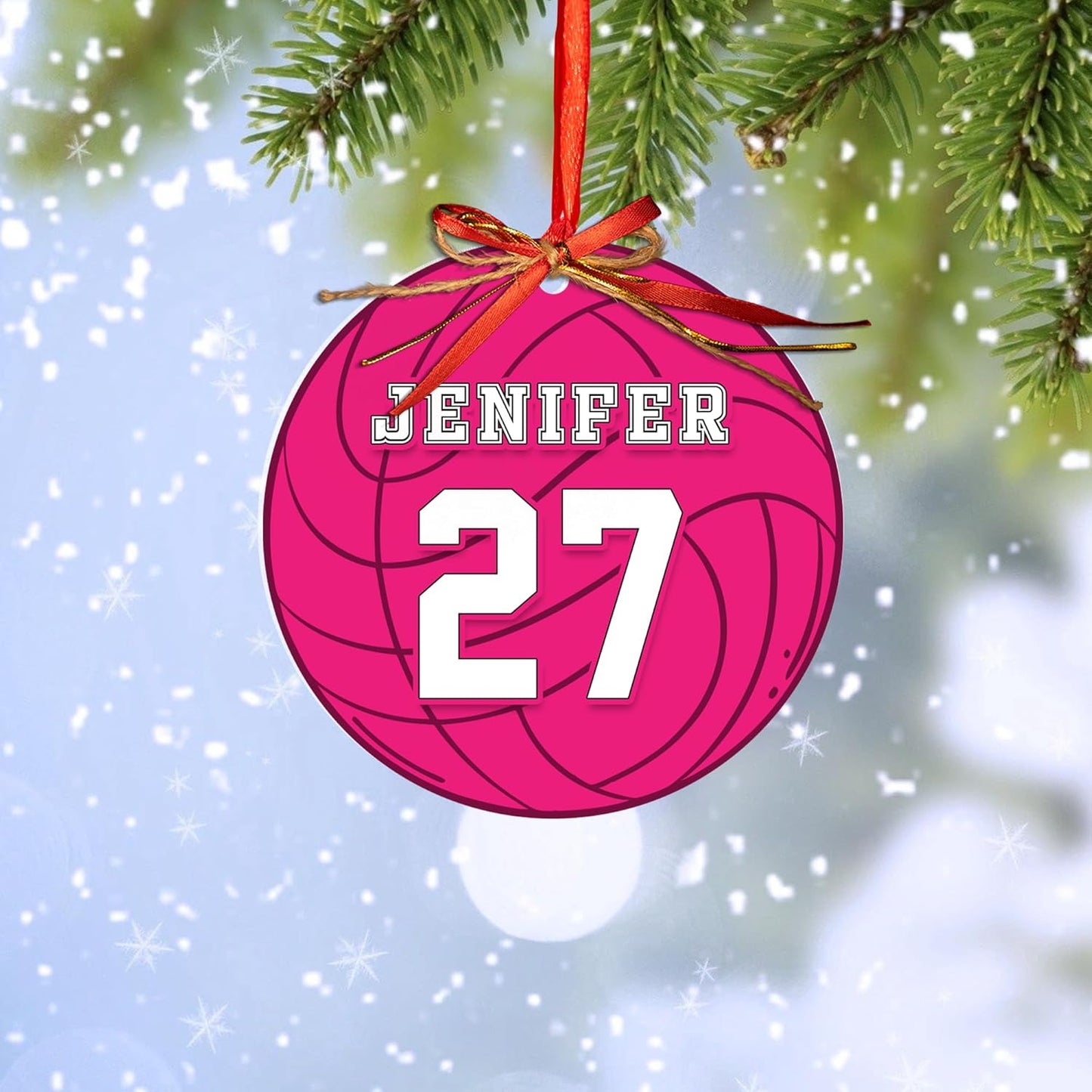 Custom Name Water Polo Christmas Ornament – Personalized Name And Number Water Polo Ornament, Sport Holiday Tree Decoration TW10