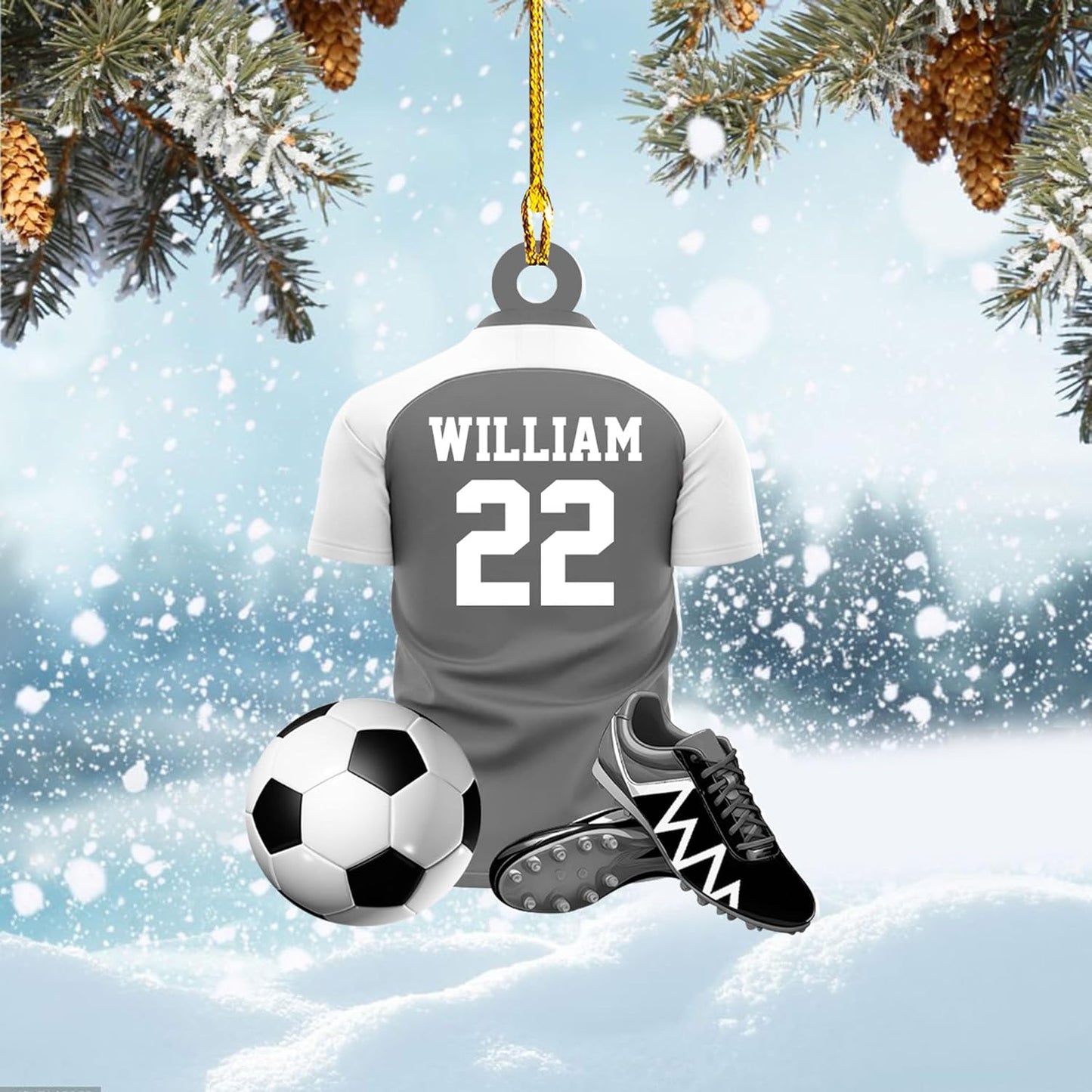 Personalized Soccer Player Christmas Ornament - Xmas Gift for Soccer Lovers C24