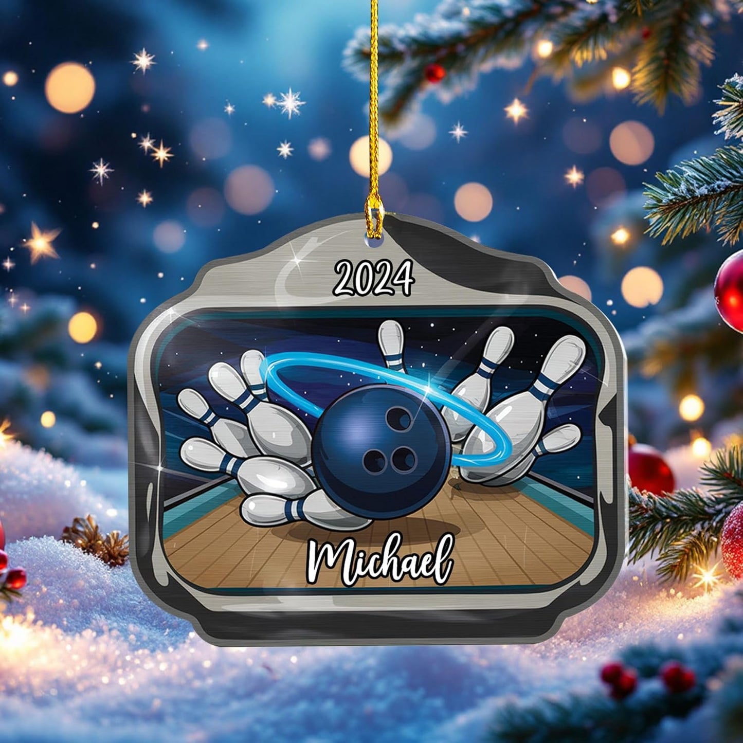 Custom Bowling Tools Ornament - Bowling Ornament Bowl 4