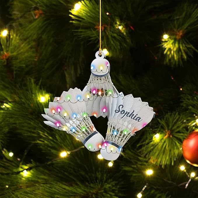 Custom Christmas Gift for Badminton Players, Sports Lovers Badminton Ornament LL18