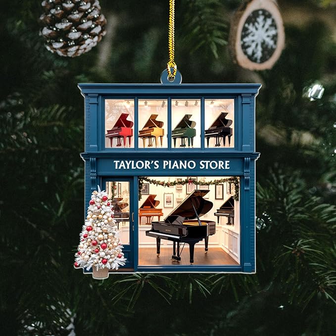 Customized Piano Ornament - Music Instrument Christmas Gift for Piano Lovers LL48