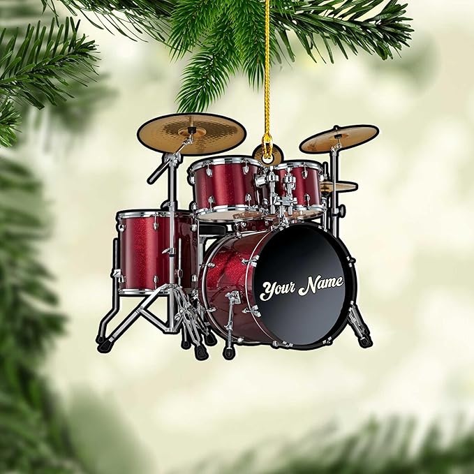 Custom Drum Set Ornament - Acrylic Christmas Gift for Drummers & Music Lovers LL8