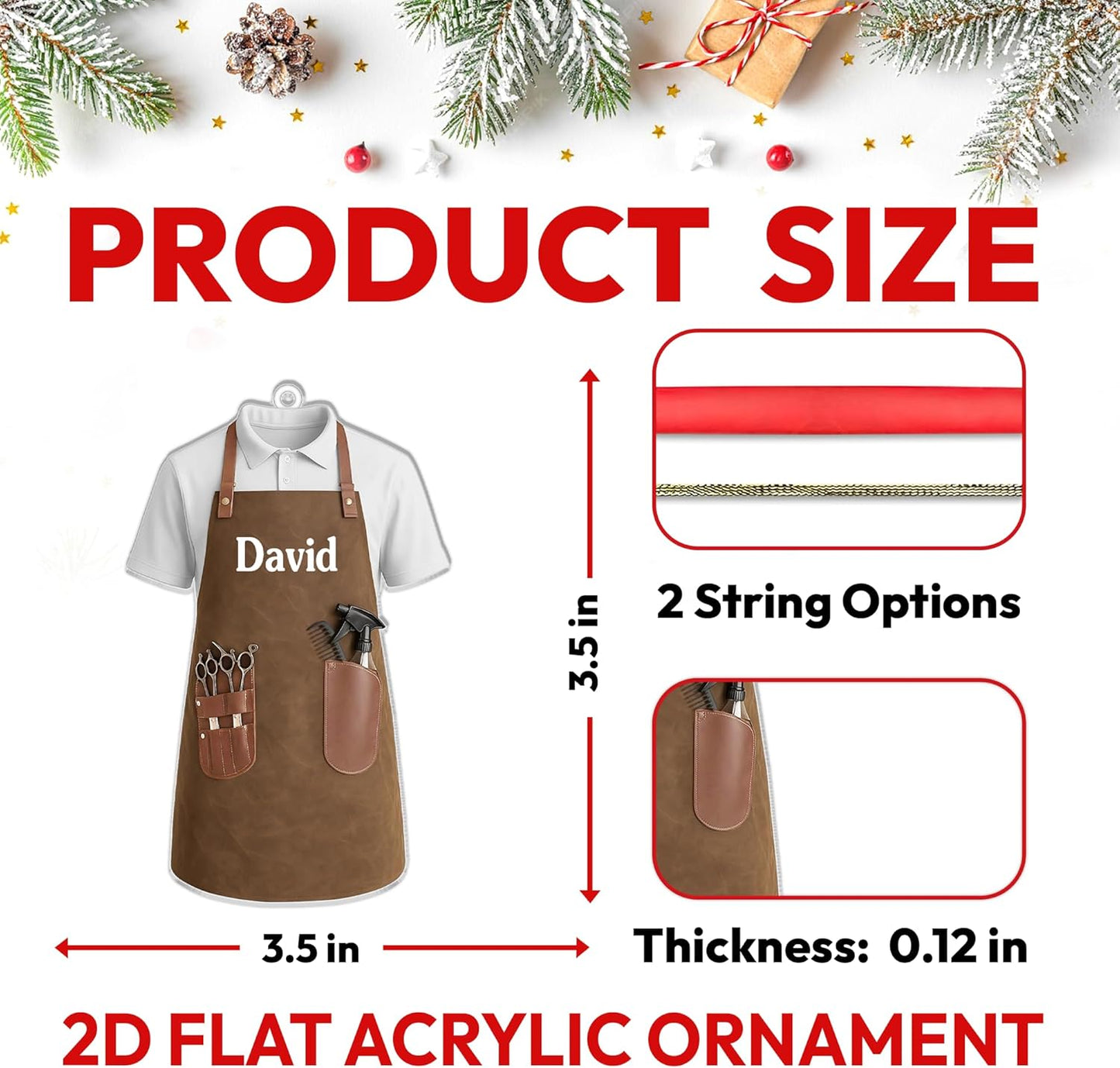 Personalized Hair Stylist Ornament – Christmas Apron Ornament