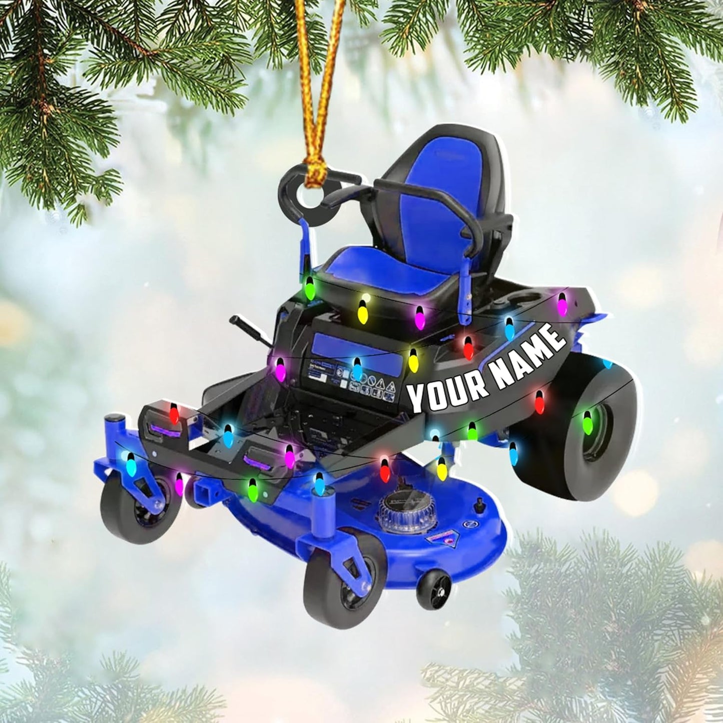 Personalized Lawn Mower Christmas Ornament | Custom Lawn Care Holiday Tree Decoration for Gardeners & Landscapers TG112