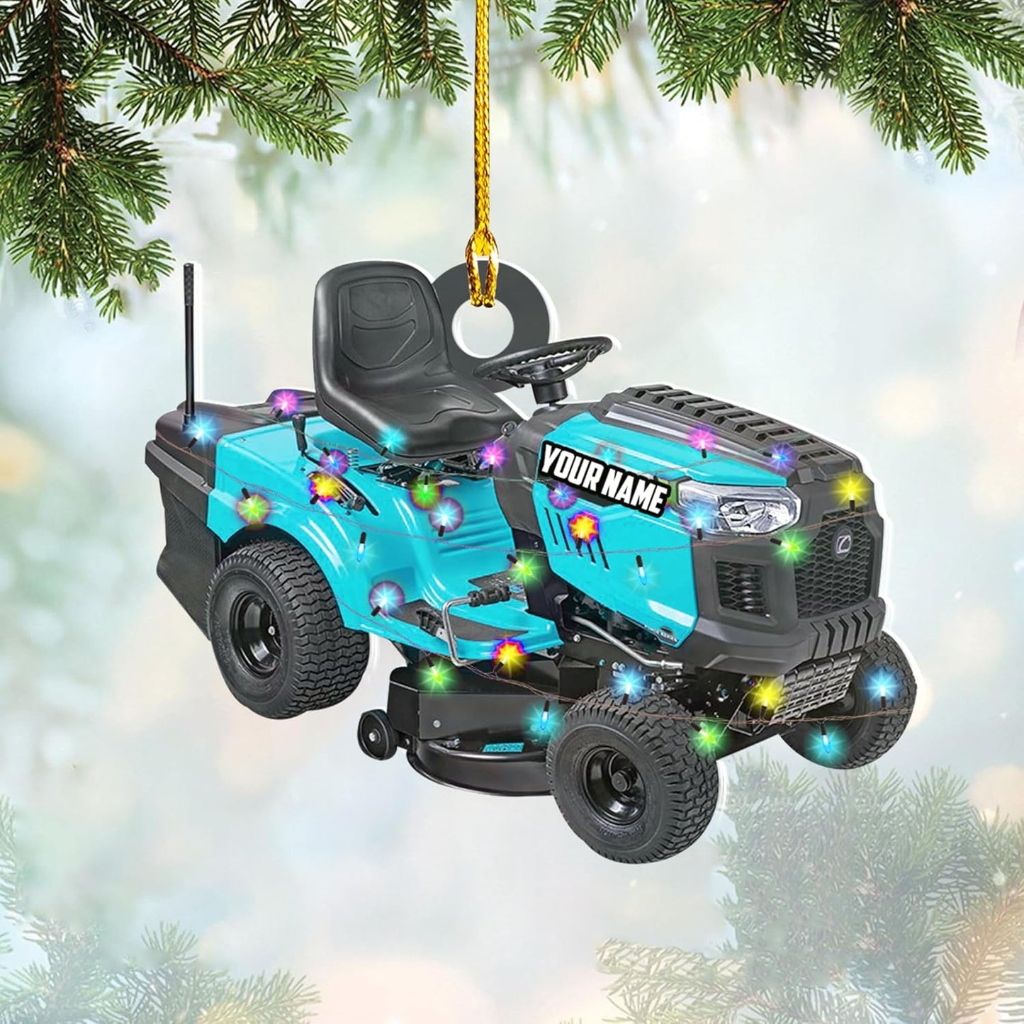 Personalized Lawn Mower Christmas Ornament | Custom Lawn Care Holiday Tree Decoration for Gardeners & Landscapers TG101