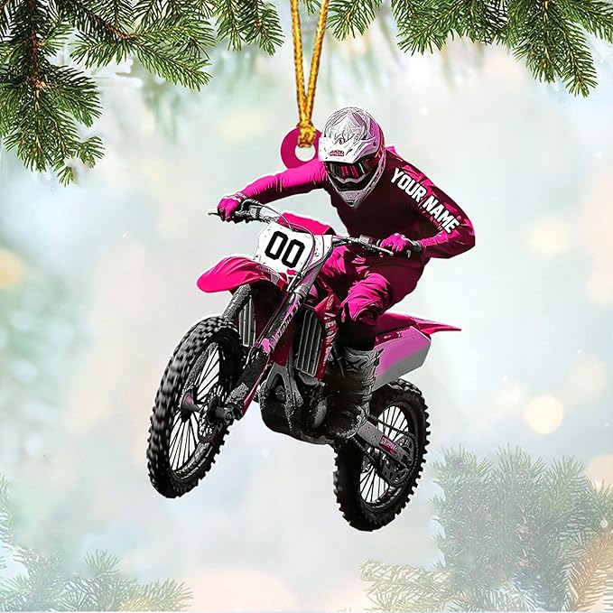 Personalized Dirt Bike Christmas Ornaments 2025 Custom Motocross Ornament Dirt bike Christmas Ornament N14