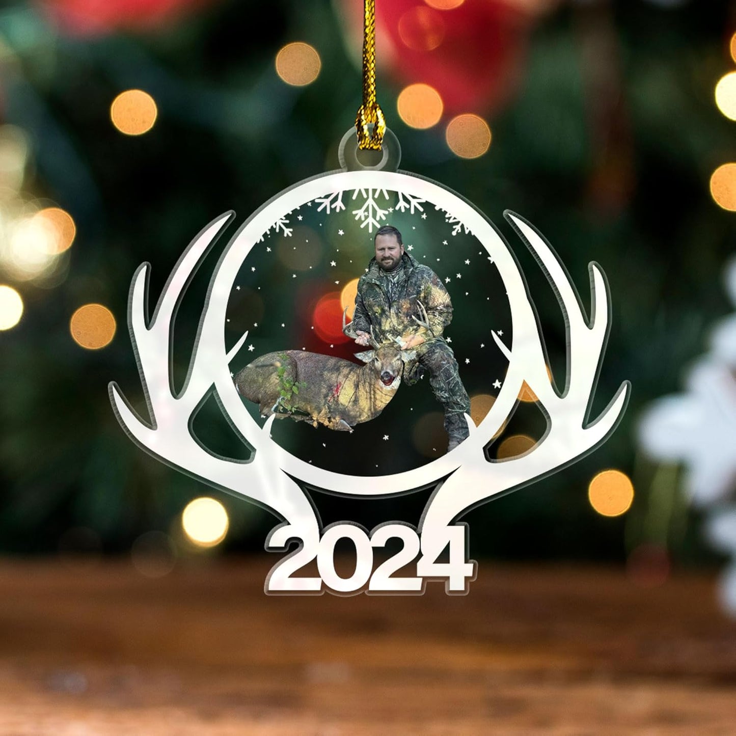 Personalized Hunting Ornament, Hunter Christmas Acrylic Ornament 2025 T17