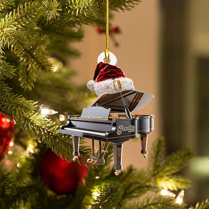 Customized Piano Ornament - Music Instrument Christmas Gift for Piano Lovers LL36