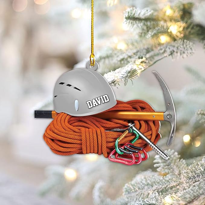 Custom Climbing Ornament - Custom Rock Climber Christmas Gift for Mountaineers LL12