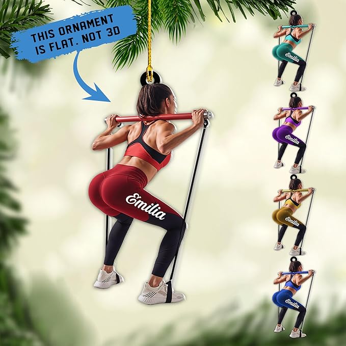 Customized Pilates Christmas Ornament - Pilates Gift for Women, Acrylic Christmas Ornament LL31