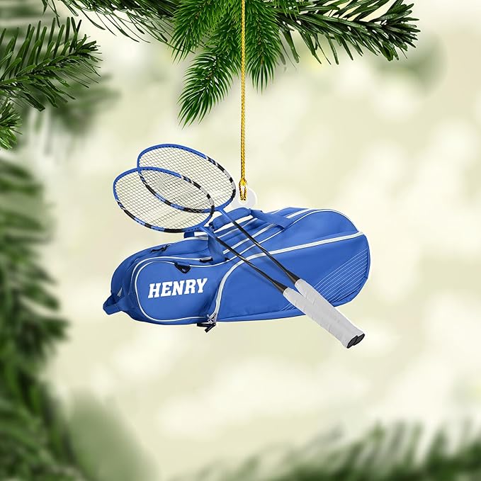 Pesonalized Christmas Gift for Badminton Players, Sports Lovers Badminton Ornament LL30