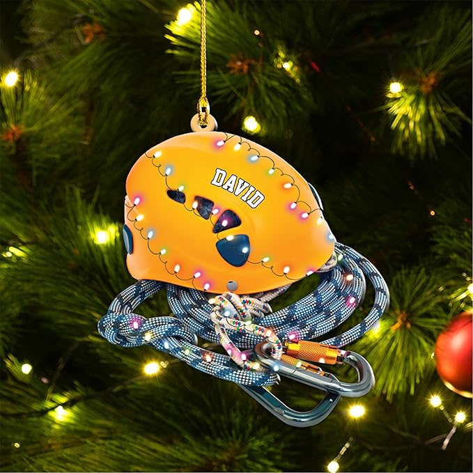Custom Climbing Ornament - Custom Rock Climber Christmas Gift for Mountaineers LL11